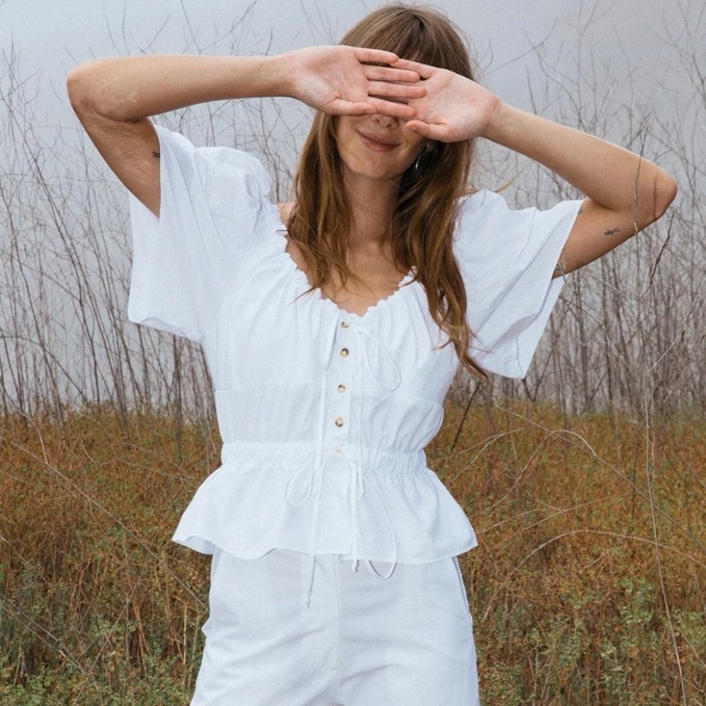 CIAO LUCIA White Cotton 'Ezio' Top